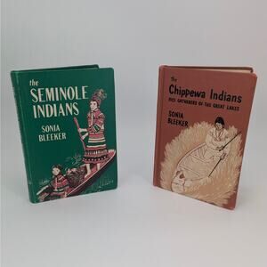 VTG Books Native Americans Bleeker Seminole Chippewa Indians Ex-Library 1950s
